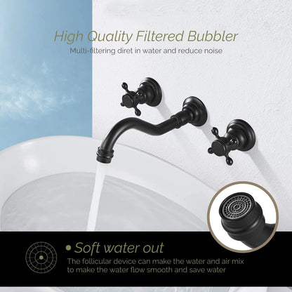 Double Handle Three Holes Bathroom Faucet Black Bronze Home Improvement Accessories Brass Bathroom Faucet 360 Rotation Crane