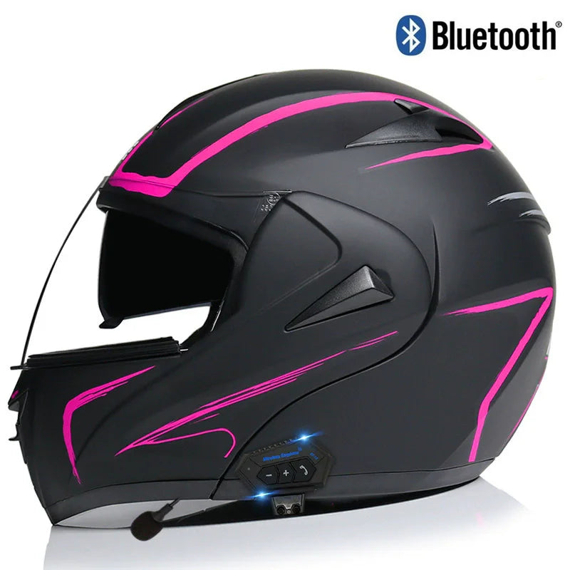 Carbon Fiber Pattern Electric Scooter Motorcycle Blueto0th Wireless Headphone Speaker Open Face Double Lens Full Face Helmets