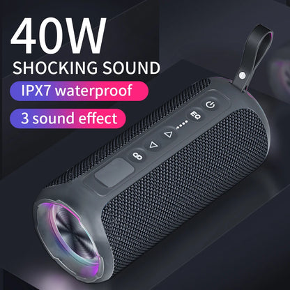 2026 New Arrivals Cyboris S7 Stereo 2.0 IPX7 Waterproof Action 40W Cylinder Super Bass Mini Wireless Speaker for Computer
