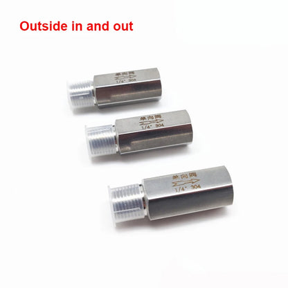 304 Stainless Steel Male to Female Thread One-Way Check Valve with Ball Structure 1/8" 1/4" 3/8" 1/2" 3/4" 1" Sizing Options by PDG ibma