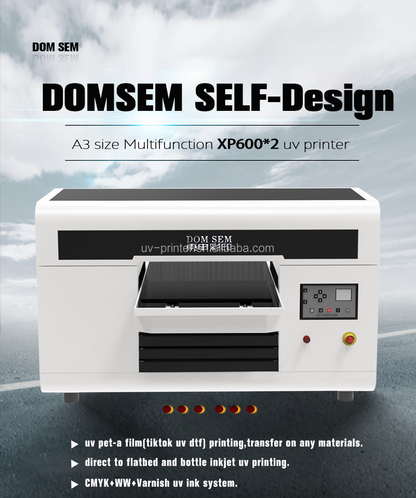 DOMSEM New A3 UV Sticker DTF Printer Inkjet Pet Film Sheet Sticker Uv Printing Machine