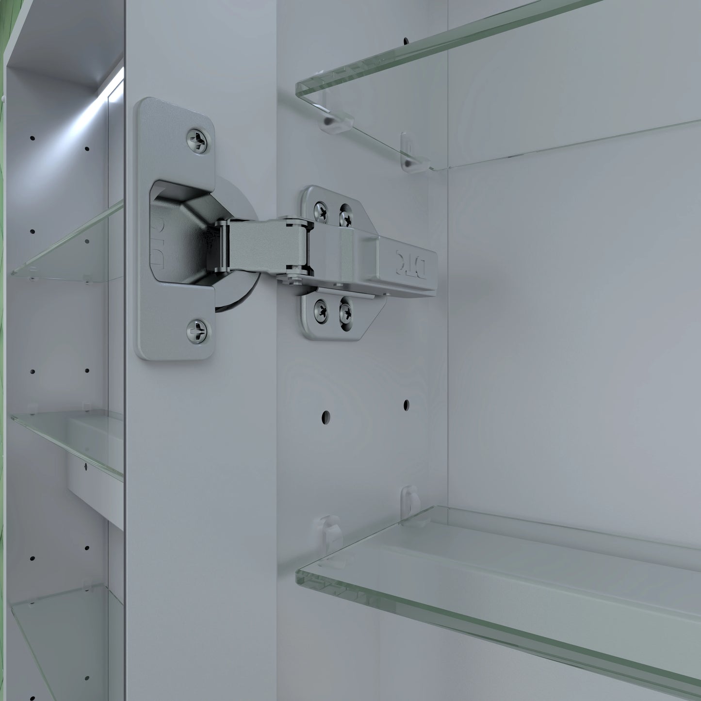 48" X 30" Silver Aluminum Rectangular LED Medicine Cabinet with Clock, Recessed or Surface Mount