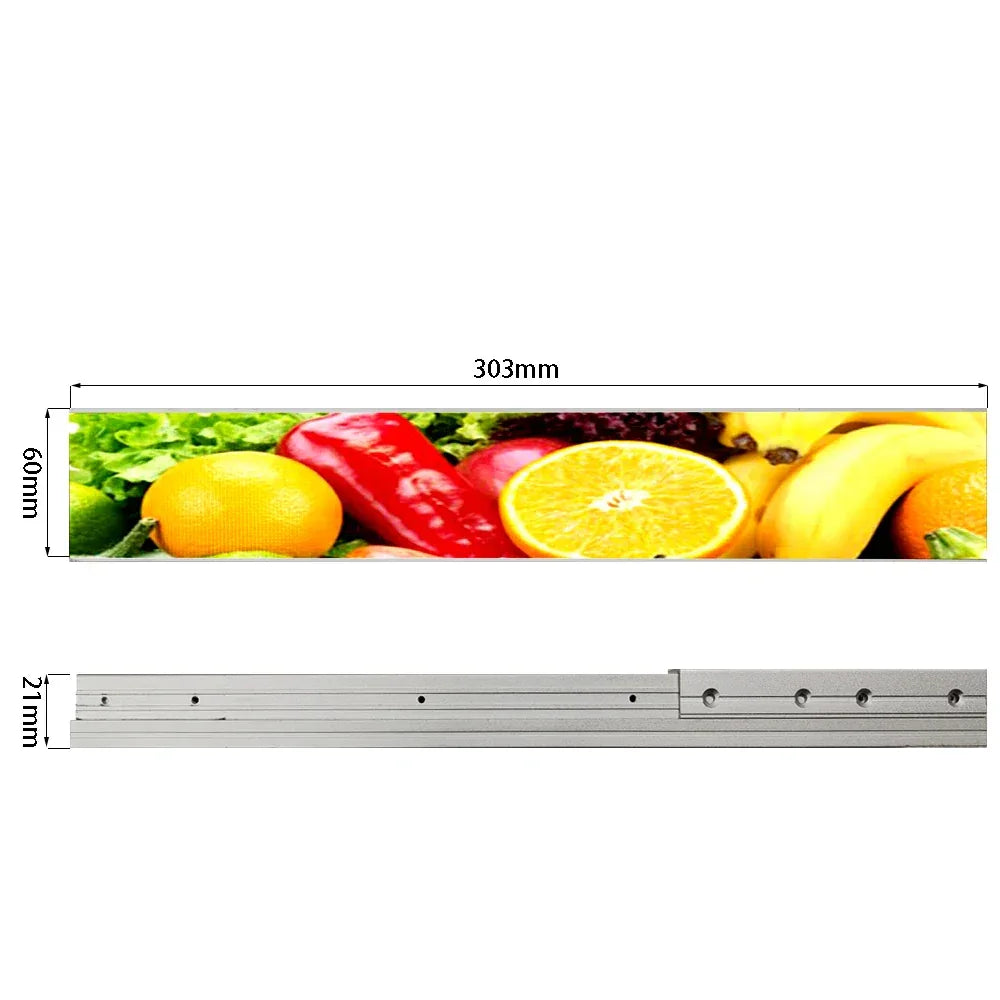 The LED Screen on the Shelves of Shopping Malls and Retail Stores and the LED Strip Screen of Digital Advertisements