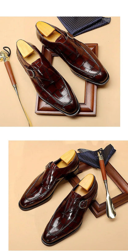 ClassicPattern Business Flat Shoes Men Designer Formal Dress Leather Shoes Men's Loafers Valentine Gifts Shoes