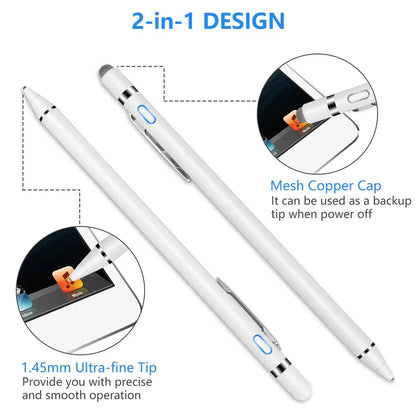 2 in 1 Functional Smart Universal Pen Smooth Writing Touch Screen Pen for Tablet Mobile Phone iPad