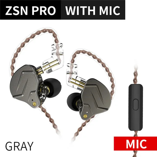 KZ ZSN PRO 1BA 1DD Hybrid Technology HIFI Metal In Ear Earphones Bass Earbud Sport Noise Cancelling Headset KZ ZSTX ZSX ZS10 PRO