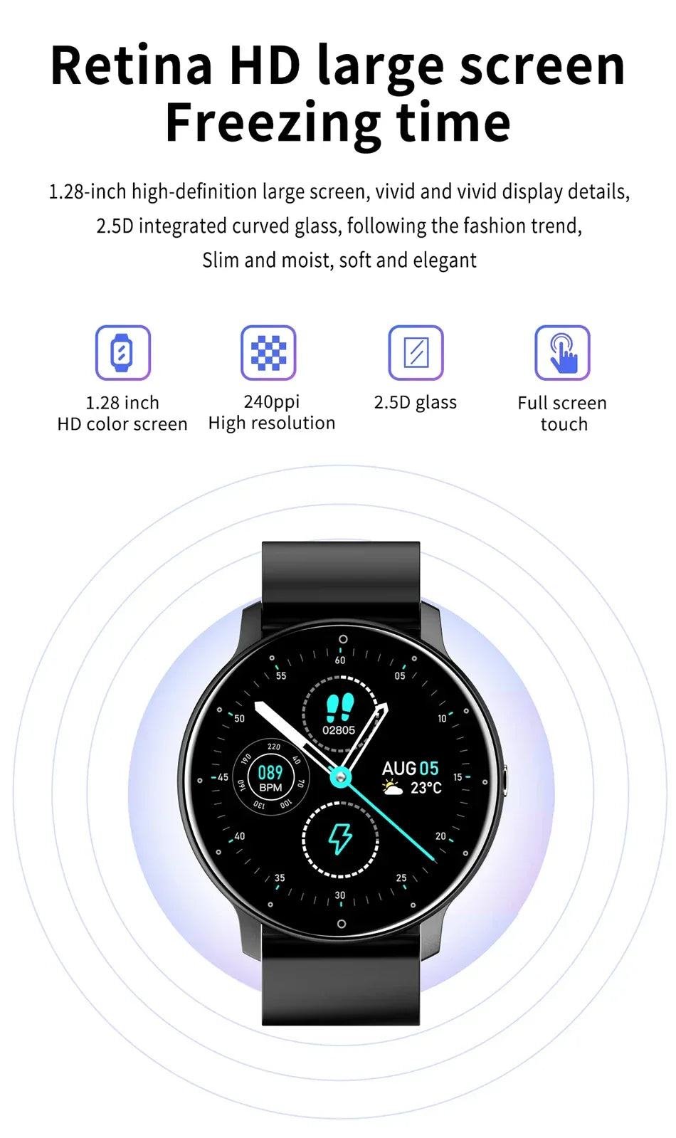 LIGE 2024 Smart Watch Men 1.28" Full Touch Bracelet Fitness Tracker Sports Watches Bluetooth Call Smart Clock Women Smartwatch