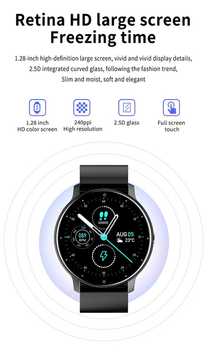 LIGE 2024 Smart Watch Men 1.28" Full Touch Bracelet Fitness Tracker Sports Watches Bluetooth Call Smart Clock Women Smartwatch