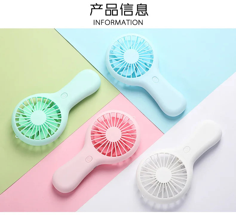 Colorful handheld mini fan portable USB charging convenient creative cool small fan pocket handheld fan summer gift