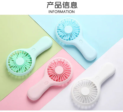 Colorful handheld mini fan portable USB charging convenient creative cool small fan pocket handheld fan summer gift