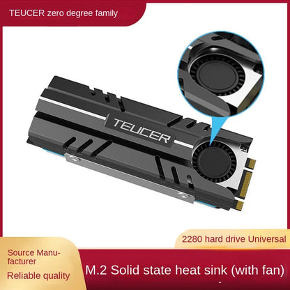 TEUCER M.2 2280 NVME SSD Cooling Vest Radiator Heat Sink with Fan in Stock