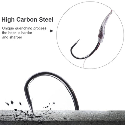 FTK Carp Fishing Hair Rigs Braided Line Thread Steel Hook Rigs Fishing Terminal Tackle