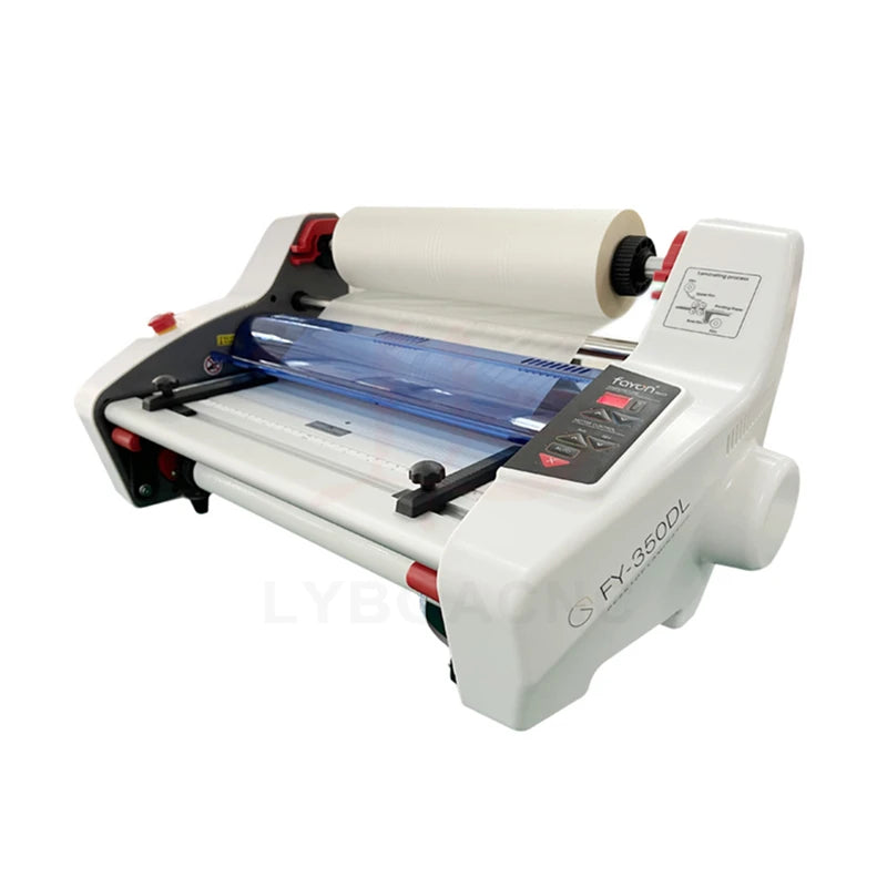 FY-350DL English Version 220V Photo Cold Hot Laminator Rolling Device Desktop A3 A4 Paper Laminating Machine Four Roller Film