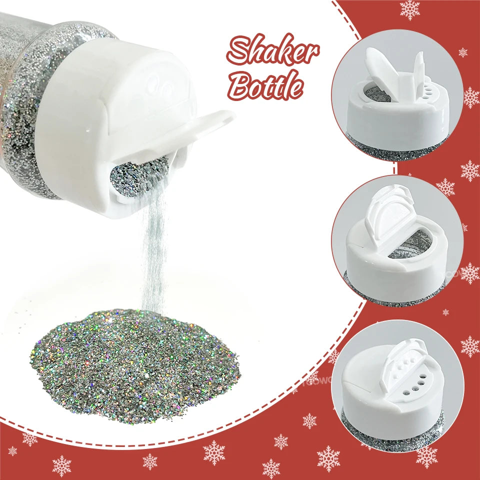 Local Stock 2OZ Shaker Packing Hexagon Shape Mix Chunky Glitter for Tumbler Nail Resin Christmas Decoration