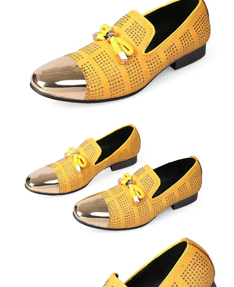 Autumn Metal Soup diamond COW LEATHER Luxurious Commercial affairs Customized Personality Party Socialize Shoes