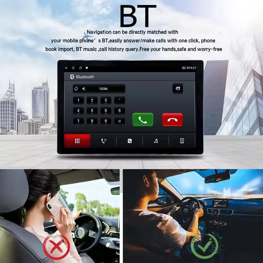 13 Inch 360° Rotation Screen Degree Double Car Multimedia GPS Player Universal 1 Din 2Din Touch Screen DSP BT Call WIFI Carplay