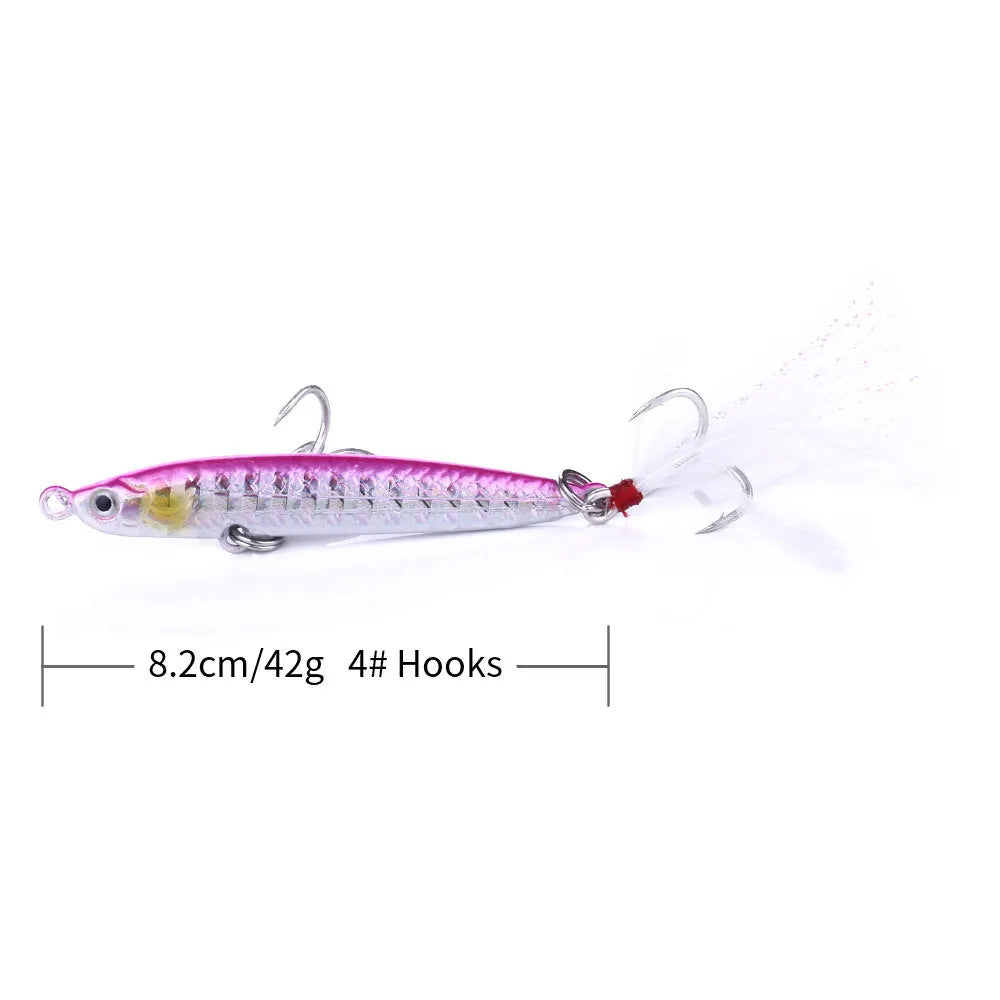 Wholesale Newup 8.2CM 42G Artificial Bait Hard Lead Slow Metal Jig Fishing Lure with 3D Eyes for Wholesale