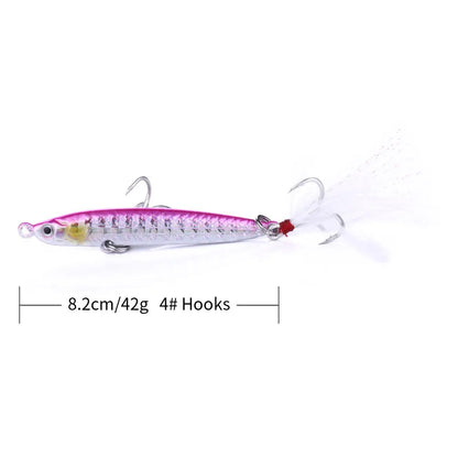Wholesale Newup 8.2CM 42G Artificial Bait Hard Lead Slow Metal Jig Fishing Lure with 3D Eyes for Wholesale
