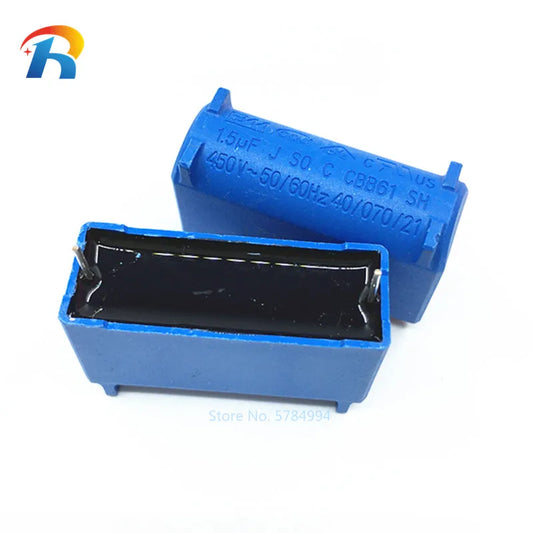 10PCS BM CBB61 1uF 1.2uF 1.5uF 2uF 2.5uF 3uF 450VAC Air conditioning fan Pin type Motherboard capacitor start component 50/60Hz by PDG ibma