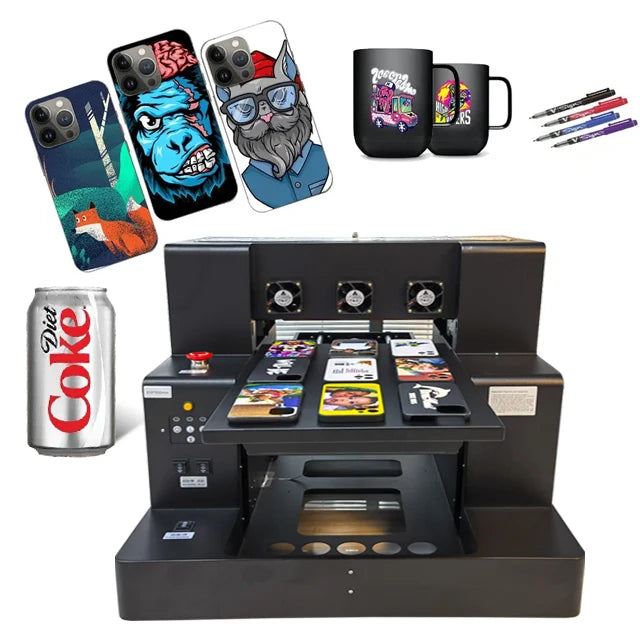 A3 A4 UV Flatbed Printer Machine Digital Mini Multi Color Inkjet UV Printer for Phone Case Single Pass UV Printer