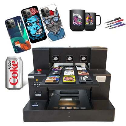 A3 A4 UV Flatbed Printer Machine Digital Mini Multi Color Inkjet UV Printer for Phone Case Single Pass UV Printer