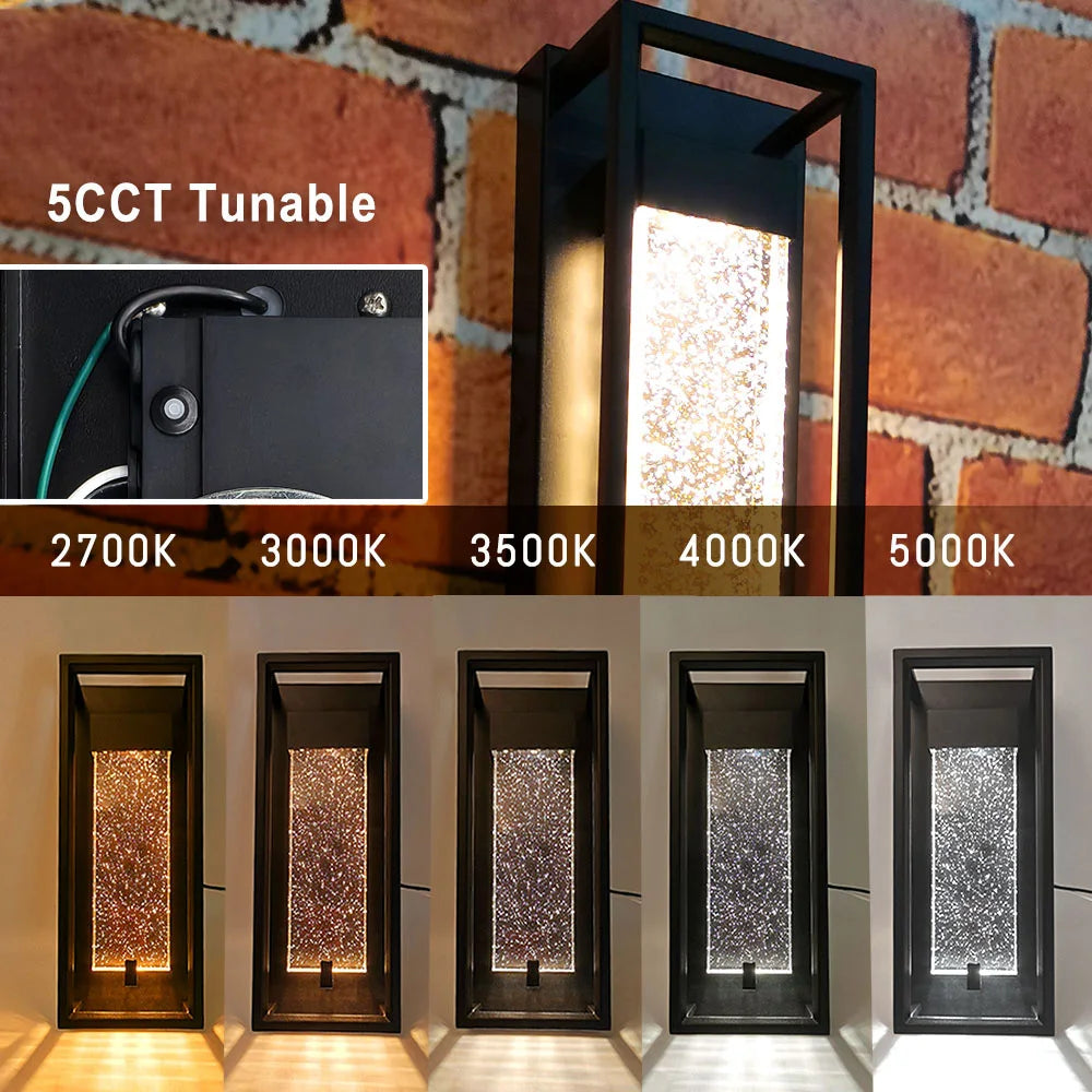 12 Inch Bubble Crystal Glass Wall Sconce Triac Dimmable High CRI Aluminum Alloy Housing for Villa Resort Garden Corridor