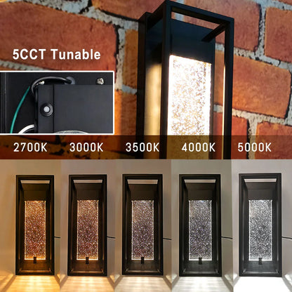 12 Inch Bubble Crystal Glass Wall Sconce Triac Dimmable High CRI Aluminum Alloy Housing for Villa Resort Garden Corridor