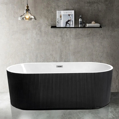 Modern Luxury Glossy White Oval Acrylic Freestanding Deep Soaking Bath Tub for Hotel Villa Bathroom Project