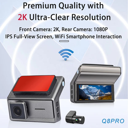 Dual Lens 2.4G/5GWIFI Car Black Box DVR Front4K Back1080P 3.16 IPS Screen Dashcam External GPS Module ADAS+BSD Super Nightvision