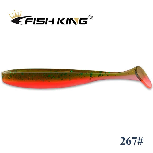 FISH KING Easy Shiner Fishing Lure 50mm 75mm 100mm Wobblers Carp Fishing Soft Lures Silicone Artificial Double Color Bait T Tail
