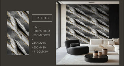 Modern Geometric Waterproof 3D Foam PVC Wall Sticker Roll Self Adhesive Peel Stick Wall Panels for Interior Home Decoration