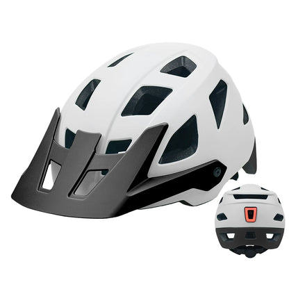 2025 NEW LA Bike Helmet with Visor Moutain Bike Helmet with Rear Light Rechargeable Intergrally-mold PC Shell Led Lights Helmet