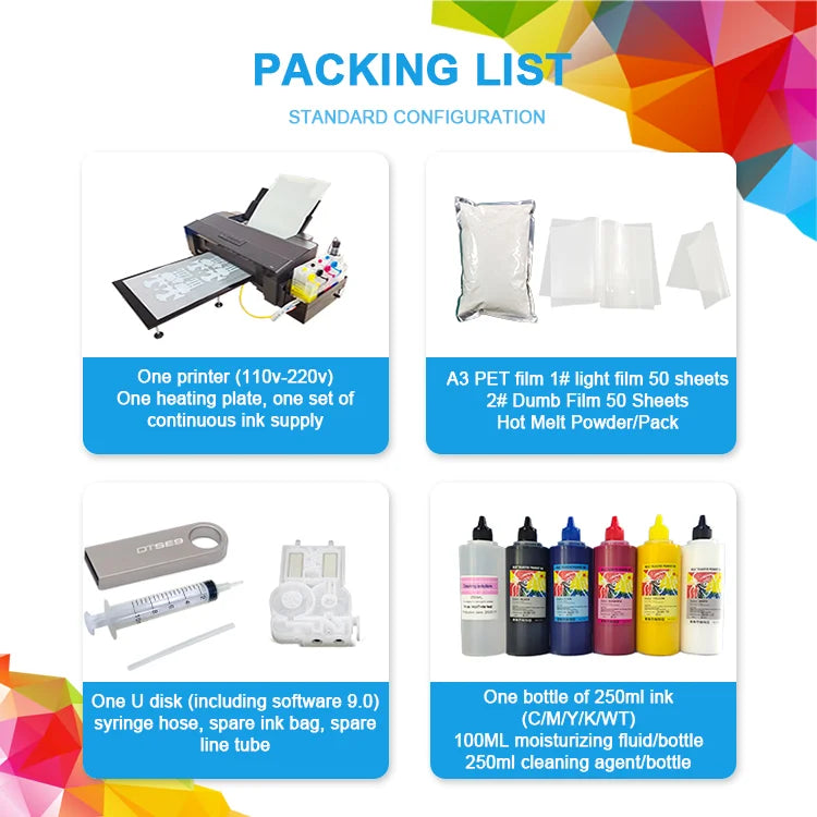 Hot Sale DTF L1800 A3 Printer T Shirt Printing Machine for E P s O n Dtf Printer