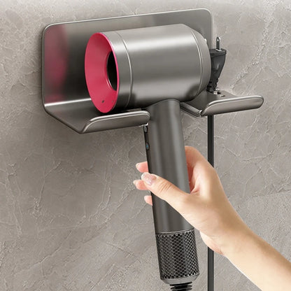 White Gun Grey Bathroom Aluminum Hair Dryer Tools Storage Holders Wall Mounted Shelf Storage Rack