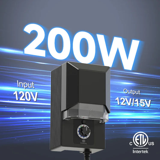 USA Warehouse LT3002 Weatherproof 120V AC to 12V AC Low Voltage Landscape Transformer for Outdoor Lighting by PDG ibma