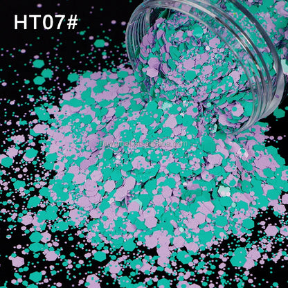 Bulk KG Bag Holographic Macaron Glitters Solvent Resistant Polyester Chunky Glitter for Resin Craft Tumbler Snowglobe