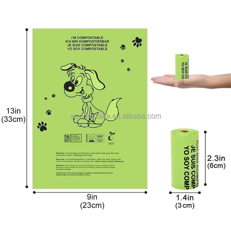 OEM  ODM Pet Poop Bag Eco Corn Starch Poop Bag Dog Poop Bags Biodegradable for Dogs