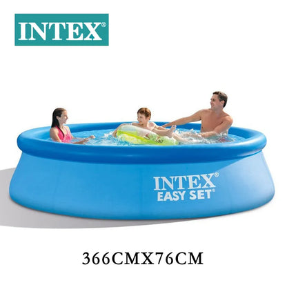 INTEX 28130 366*76CM Round Blue Family Inflatable Above Ground PVC Swimming Pool