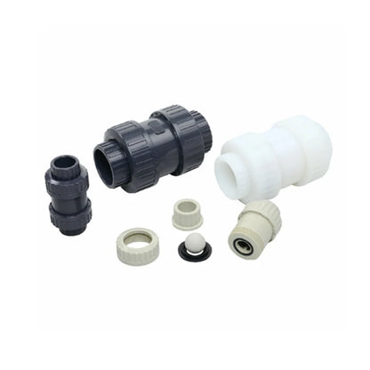 High Quality 1/2inch to 2inch Pph Ball Check Valve Industrial Grade DN15 to DN50 double union socket Pph Check Valves
