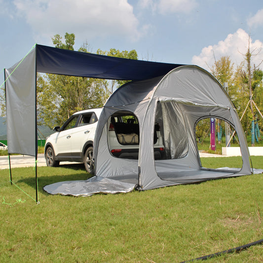 2-Person Double Layer SUV Tent with Canopy Add Raincover for Car Rear Trunk for Car Tailgate & Tram Use by PDG ibma