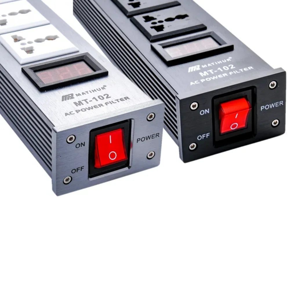 Matihur MT-102 Audio Noise AC Power Filter Power Conditioner Power Purifier Surge Protection with EU Outlets Power Strip hifi