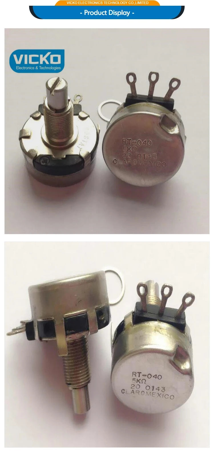 VK Mexico CLARO RT-040 5K 20 5K 45 Degrees Potentiometer Switch with 21mm Shaft Length and Thread Electronic Components