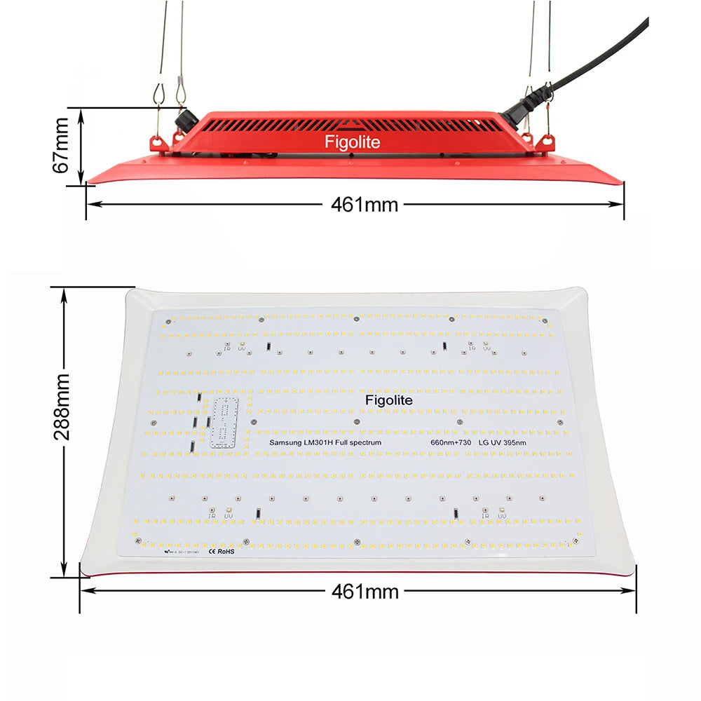 Figolite 240W Mix 660nm 730nm Uv 395nm Full Spectrum Led Grow Light for Indoor Growing