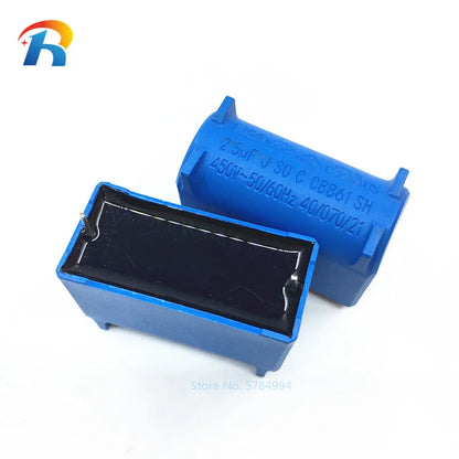 10PCS BM CBB61 1uF 1.2uF 1.5uF 2uF 2.5uF 3uF 450VAC Air conditioning fan Pin type Motherboard capacitor start component 50/60Hz