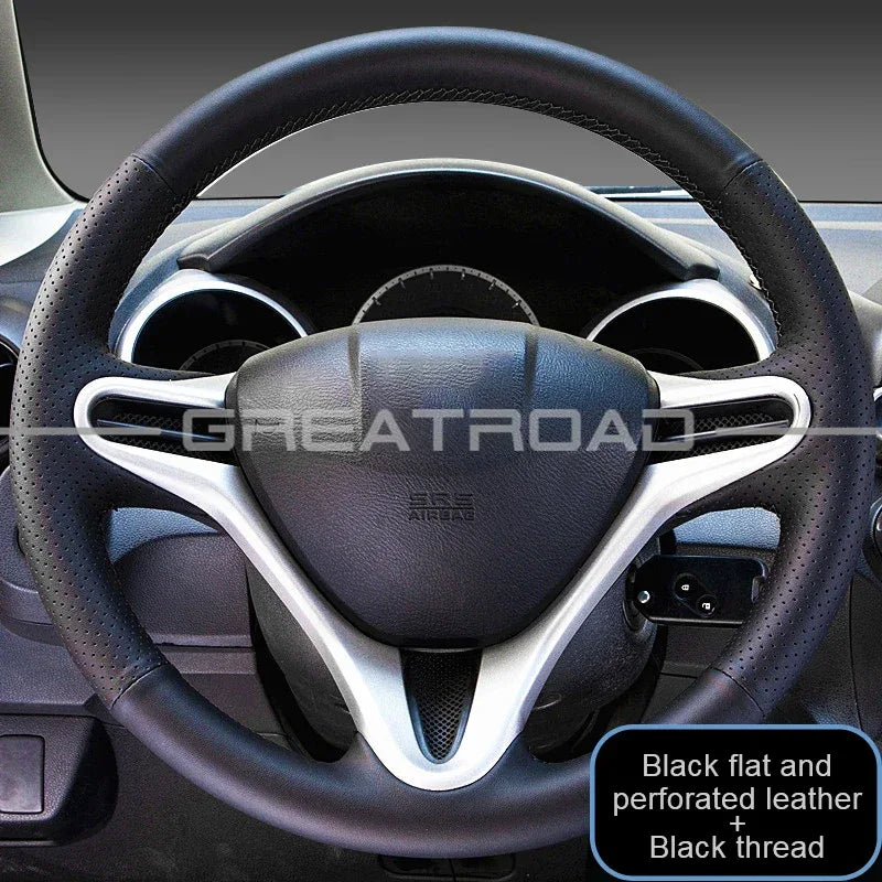 Custom Car Steering Wheel Cover for Honda Fit City 2009-2013 Jazz 2009-2013 Insight 2010 2011 2012 2013 2014 Interior