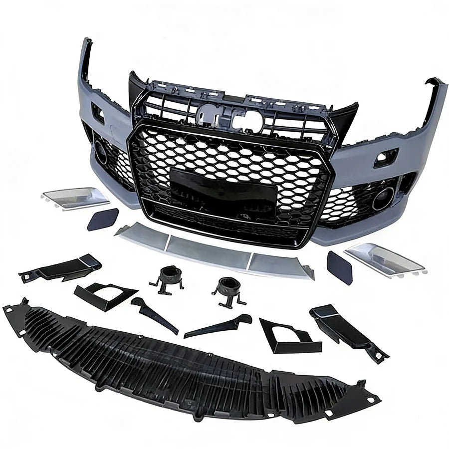 Car A7 S7 C7 Body Kits Upgrade RS7 Style Facelift Front Bumper With Front Grille 4 Rings logo for AUDI A7 S7 C7 2009-2015