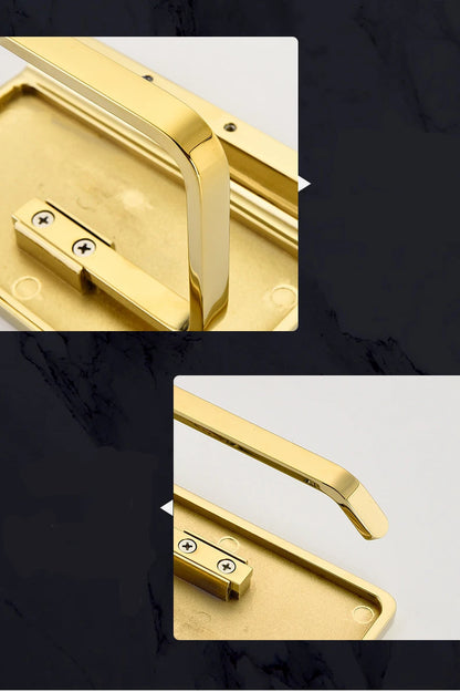Stainless Steel Gold Bathroom & Kitchen Paper Holder with Shelf Gold Toilet Tissue Storage Rack
