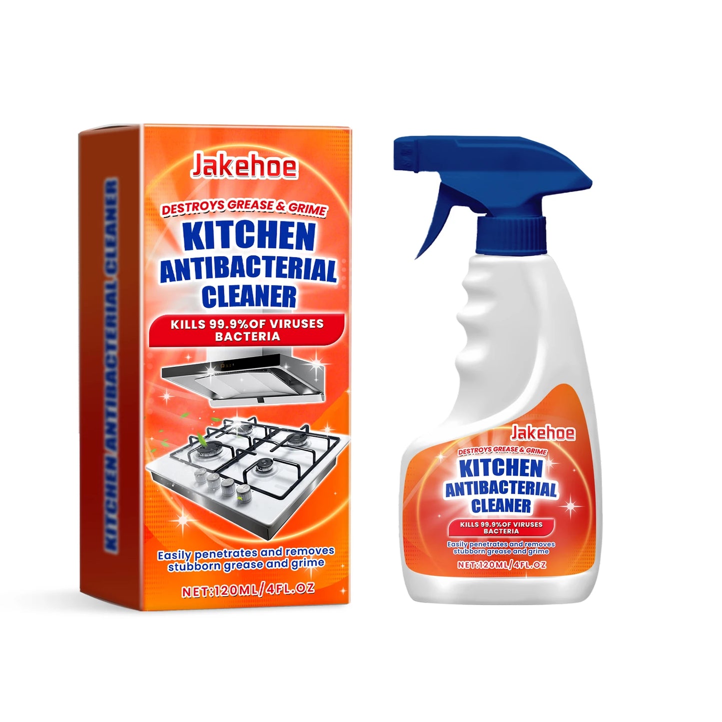 Jakehoe Kitchen Spray Cleaner Gel-Shaped Stove Hood Cleaning Oil and Dirt Removal Agent