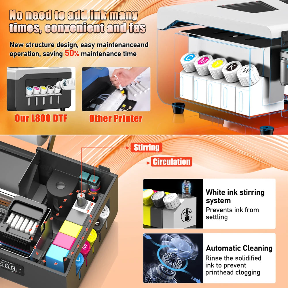 High Quality Dtf Printer Start Kit Heat Transfer T-shirt Printing Film Machine Digital Inkjet A3 A4 Dtf Printer L1800 L805