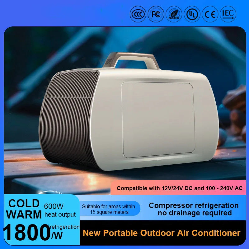 Best Sales New Model Cold Warm Outdoor 1600W 220V Air Conditioner  Drain-Free Home Vehicle-Mounted Portable Air Conditioner